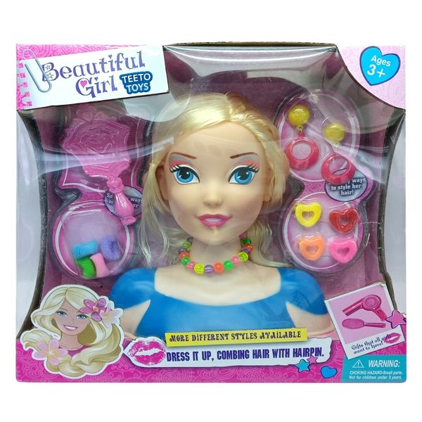 Beauty Styling Head Playset - Pretend Play Hair &amp; Jewellery Toy for Kids