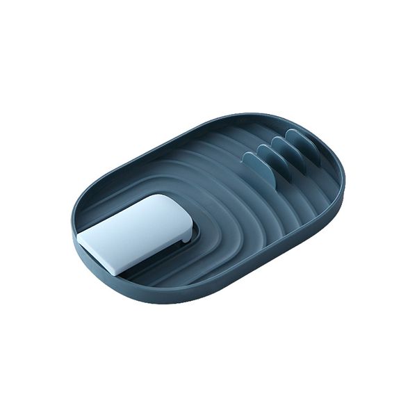 Foldable Pot Lid Spoon Holder Rest - Blue