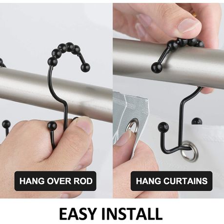 Curtain Hooks Rings - Rust Proof Shower Curtain Hooks Double Sided - Set of  12, Shop Today. Get it Tomorrow!