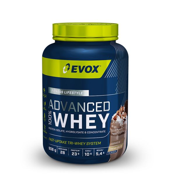 Evox 100% Whey Protein Advanced Cookies &amp; Cream Delite 908G