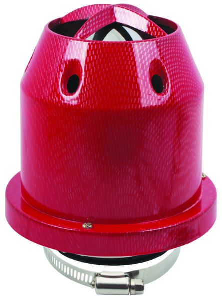 Air Filter with Plastic Cover - 76mm Inlet - Chrome and Yellow