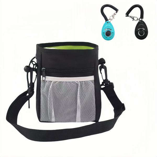 Dog Treat Pouch with 2 Dog Clickers Pet Training Treat Bag Poop Bag Holder