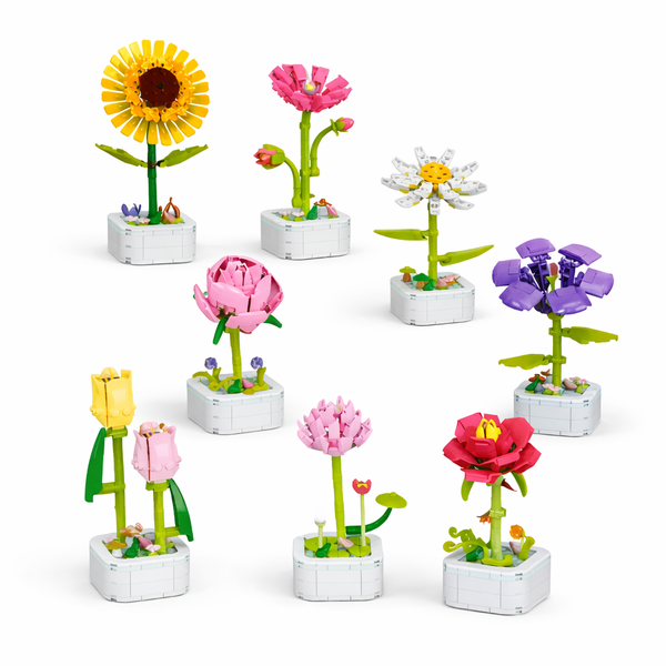 8 Piece - Building Block Flower - Multicolor
