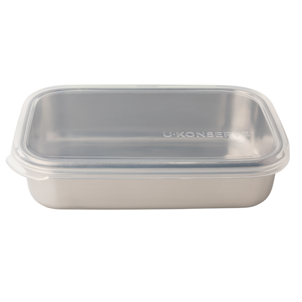 Clear Silicone &amp; Stainless - 700ml Rectangle - Plastic Free
