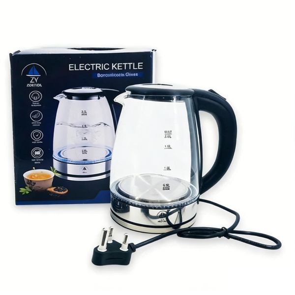 2L Glass Electric Kettle - Borosilicate Glass, Fast Boil Auto Shut-Off