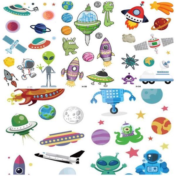 Kids Tattoos Cartoon Range - Outer Space