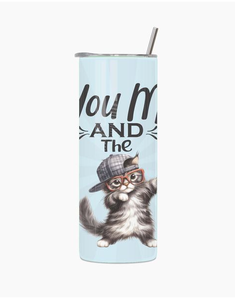 You and Me 20 Oz Straight Skinny Tumbler Straw Cup Motivational Present 016