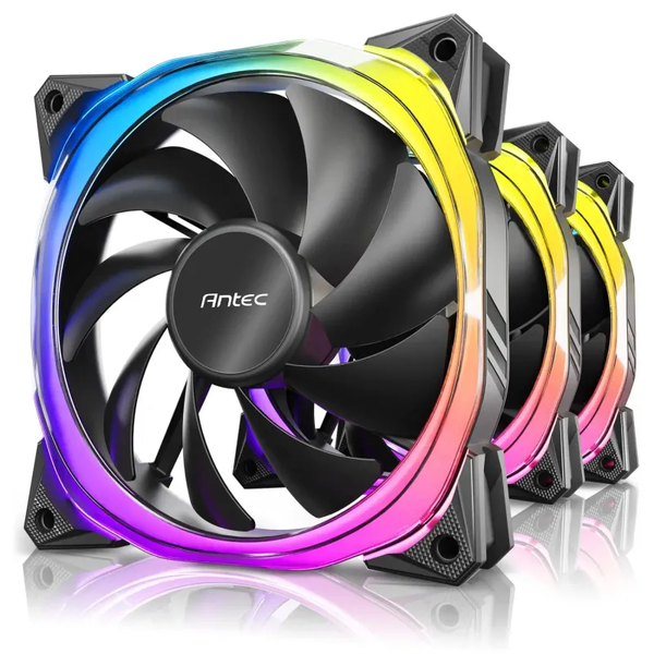 Antec RGB Fans, PC Fans, 5V-3PIN Addressable RGB Fans 3 Pack