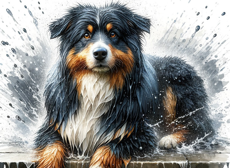 Canvas Wall Art Decor - Dog In The Rain