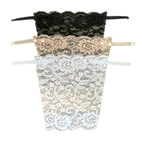 Lace Anti-Cleavage Bra Covers - Women's Modesty Panels in 3 Colours