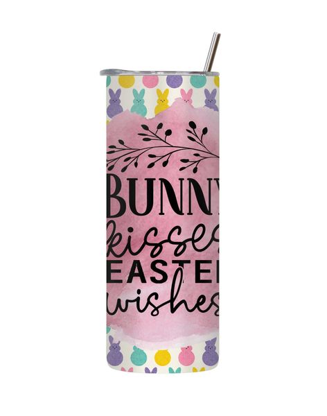 Wishes 20 Oz Tumbler with Lid Straw Trendy Easter Graphic Design Present090