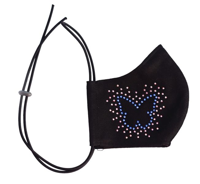 Crystalize Butterfly Scatter 3 Ply reusable mask with Swarovski Crystals