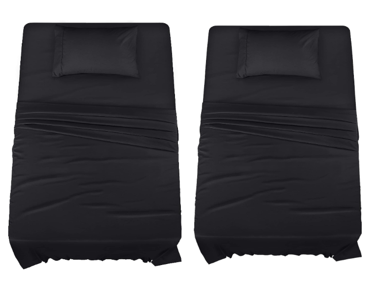 2 Pack Single Fitted Sheets with Pillow Cases
