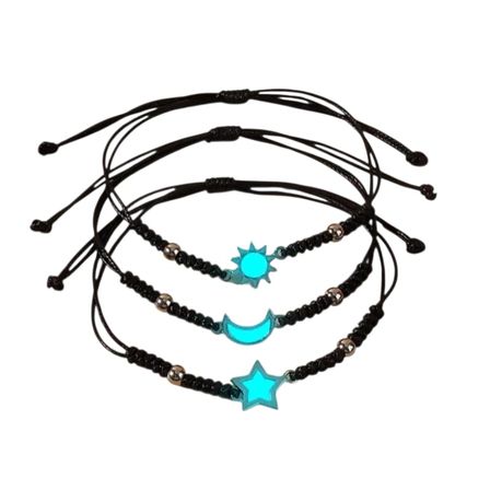 Stackable 3 Piece Luminous Women's Bracelet Set Night Glow Moon/Sun/Star Image