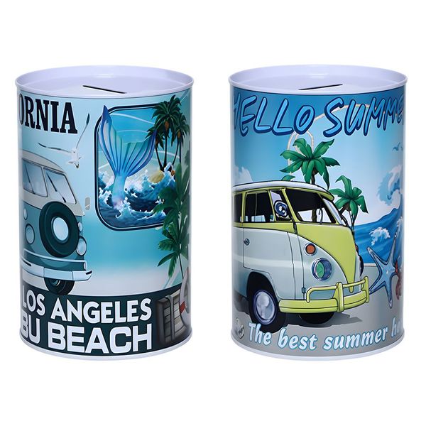 XL Beach Van Savings Jar Collectible Coin Bank In 2 Designs