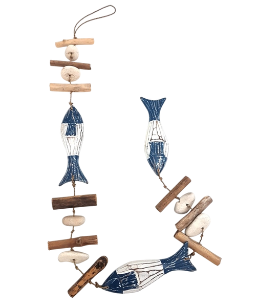 String Fishes Wall Hanging Nautical Decor - 90cm Long