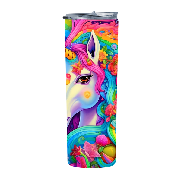 Cartoony Rainbow Unicorn 15 20 Oz Straight Skinny Tumbler 213