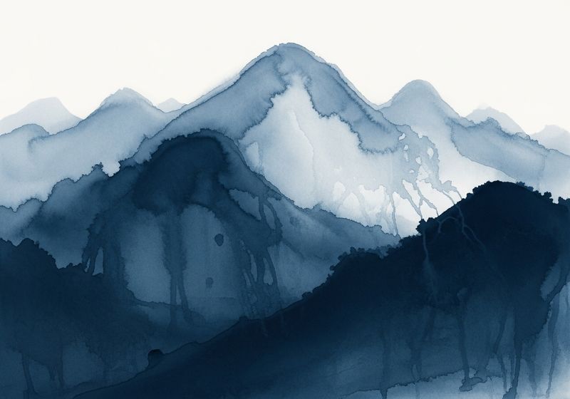 Abstract Canvas Art Ready to Hang Contemporary Art Abstract Blue Mountains