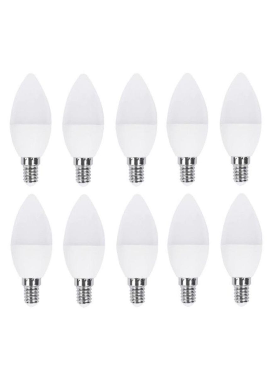 Candle LED Matte 7 Watt E14 Light Bulb - Cool White 10 Pieces
