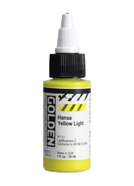 High Flow Acrylics by GOLDEN, 30ml / 1fl.oz - Hansa Yellow Light