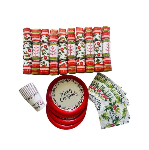 Christmas Tableware Decor - 50 Piece Set (Serves 10)