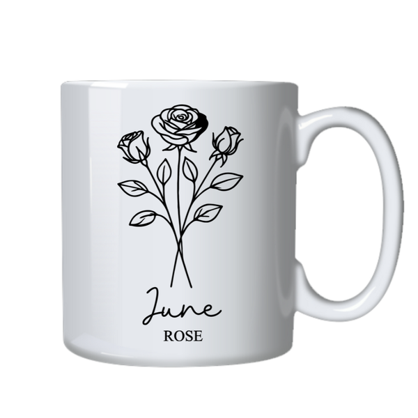 June Birth Month Flower Mug for Birthday or Christmas Gift
