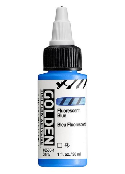 High Flow Acrylics by GOLDEN, 30ml / 1fl.oz - Fluorescent Blue