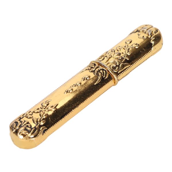 Engraved Needle Storage Tube Gold