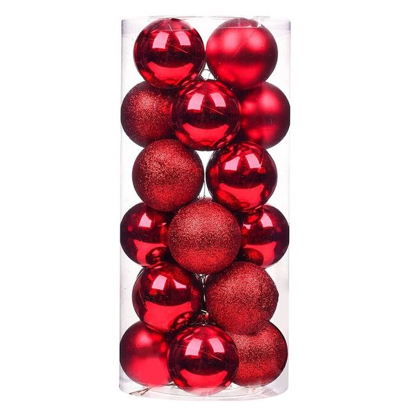 5cm 3-Styles Decorative Christmas Ball Ornament Set - 20pcs