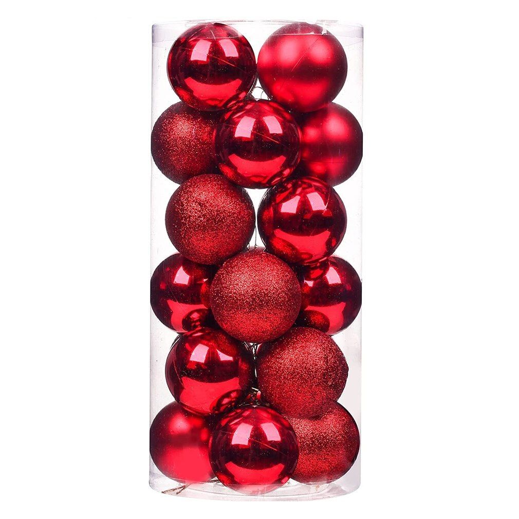 5cm 3-Styles Decorative Christmas Ball Ornament Set - 24pcs