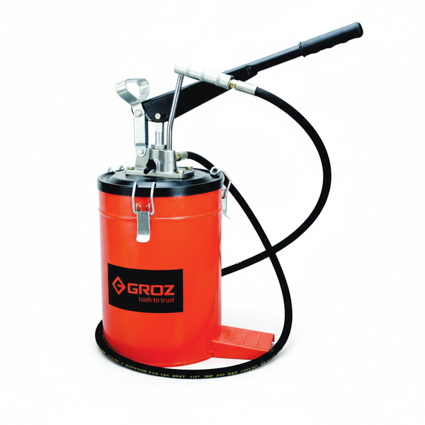 Groz - Portable Grease Pump with 10 kg Bucket for Efficient Lubrication