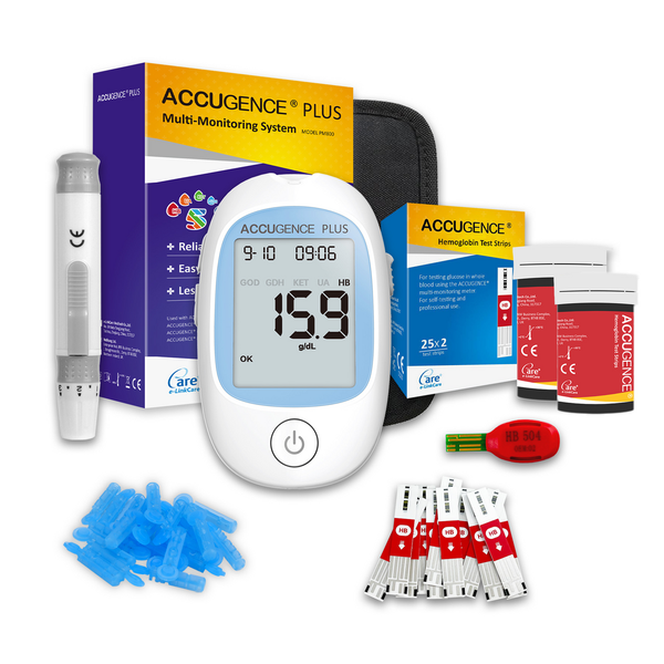 Accugence - Hemoglobin Blood Starter Kit with 50 x Hemoglobin Strips