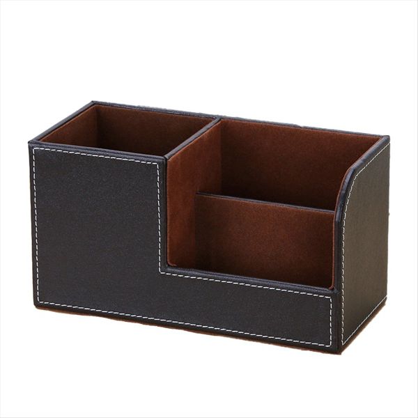 Leather Desk Organizer Office Supplies Holder D