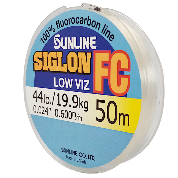 Siglon Fluorocarbon Leader Fishing Line 19.9KG/44Lb .60MM Colour Clear 50m Spool