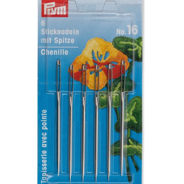 Prym Chenille Embroidery Needles, Sharps, Sizes 16 - 24 &amp; Assorted Packs