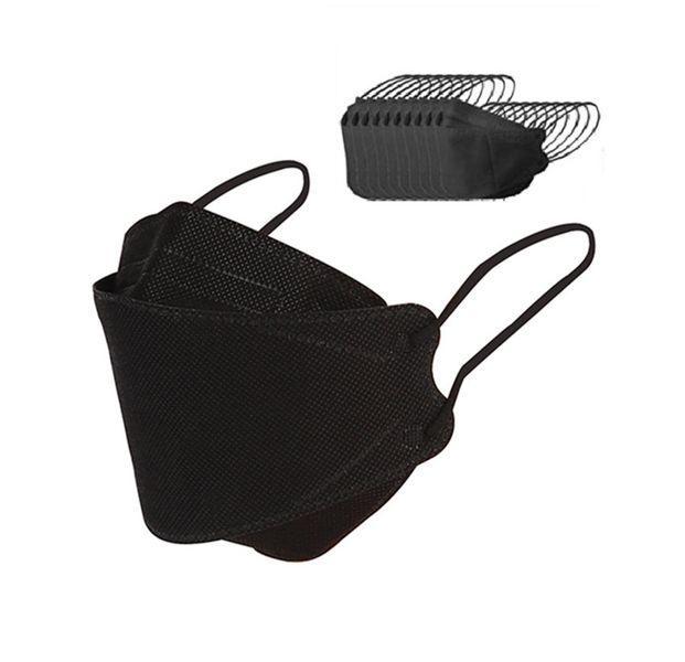 KF94 Face Mask 4Ply-Pure Black-Double Wrapped Packaging (Pack of 13)