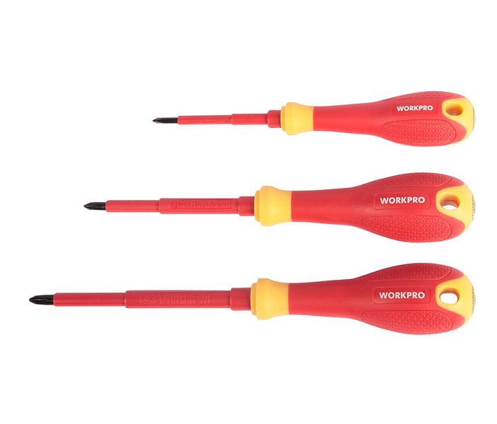Workpro - Screwdriver Vde Insulated Ph0 X 75mm - 3 Pack