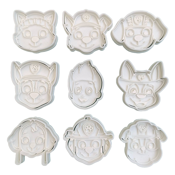 With Love White 9 Pack Paw Patrol Cookie, Polymer &amp; Dough Cutters