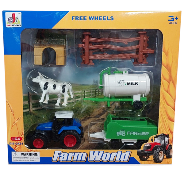 Farm World with Trekker, Cow, Milk Tank and more