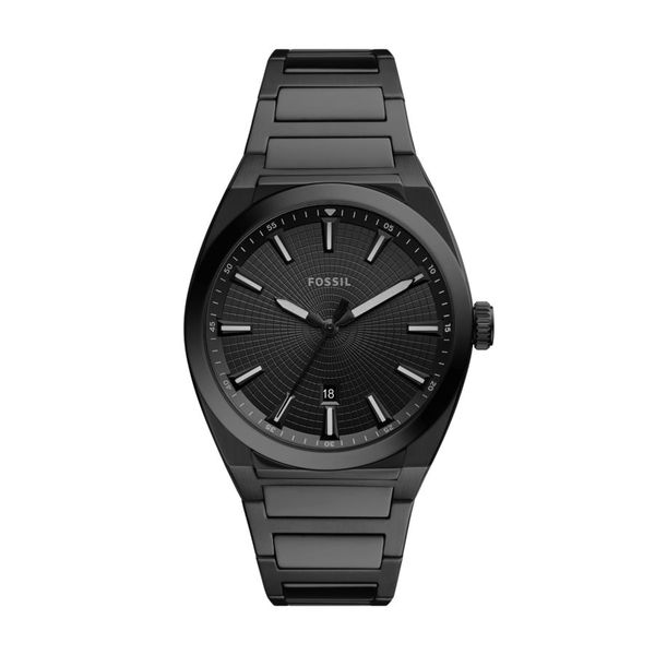 Fossil Men Everett Black Stainless Steel Watch-FS5824