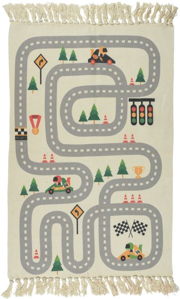 Kids' Polyester Coloured Print Rug - 80x120cm