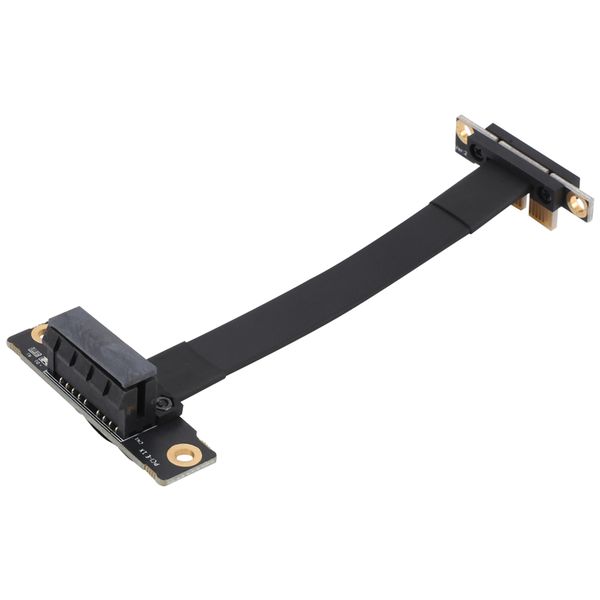 Dual 90 Degree Right Angle PCIe 3.0 X1 to X1 Extension Cable - 10CM