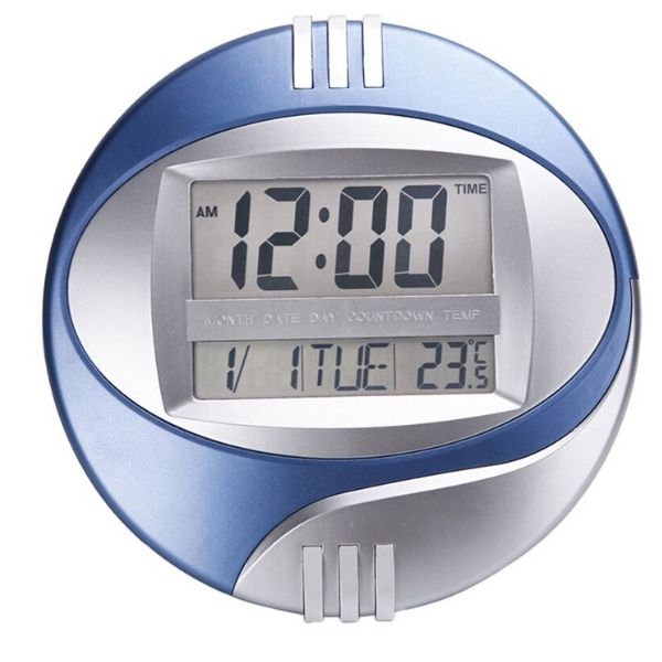 Electronic Digital Temperature Display Wall Clock Modern LCD