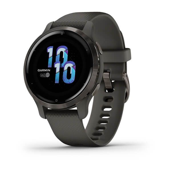Garmin Venu 2S Smartwatch (40mm) - Slate Bezel with Graphite Case &amp; Silicone Band