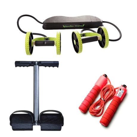 WorkOut Combo: Tummy Trimmer+ Yoga Mat (Color May Vary)+Resistance