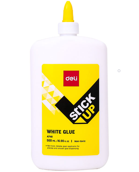Deli Stick Up 500ml White Glue For Wood, Paper &amp; Cardboard - A74813