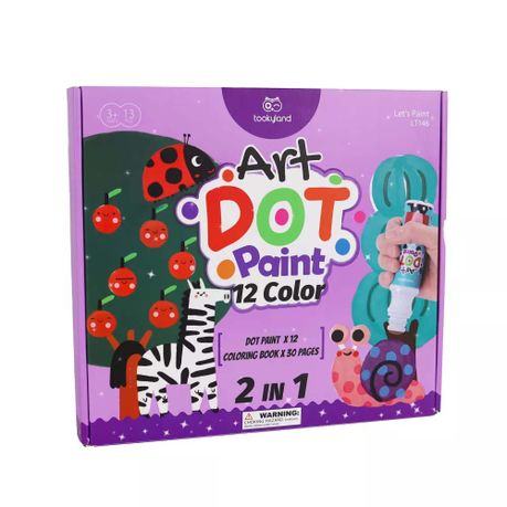 TookyToy 2-in-1 Dot Art Painting Set: 12 Colours Image