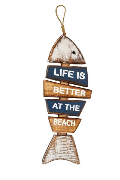Wooden Hanging Wall Sign Beach Decor - 40cm