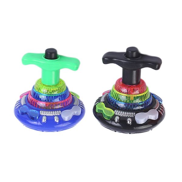 Spinning Top with Flashing LED Light &amp; Music - Set of 2 - Assorted Colours