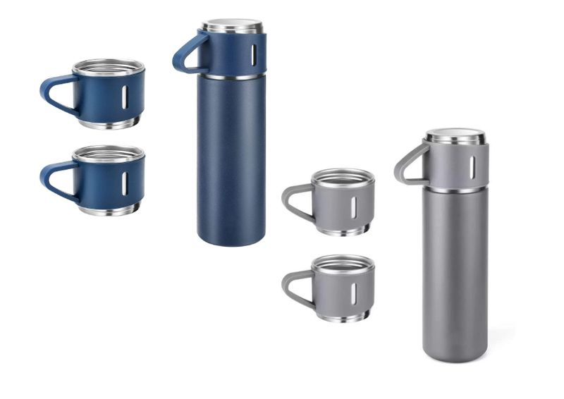 2 x Steel Vacuum Flask Set The Perfect Winter Companion.